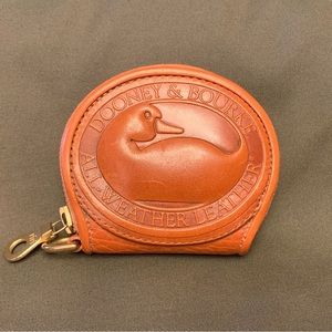 Vintage Dooney & Bourke All Weather Leather Tan Leather Coin Purse